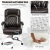 227kg Leather Office Chair Adjustable Big & Tall Executive Chair-Coffee