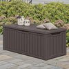 450L Outdoor Resin Storage Box, Waterproof & Lockable, Dark Brown Deck Box