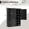 COSTWAY Bathroom Storage Cabinet Wall Mounted Vanity Storage Cupboard-Black