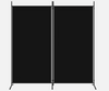 2-Panel Room Divider Black Paravent Freestanding Fabric Privacy Screen Partition