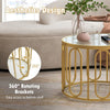 Costway 60cm Round Coffee Table 2-Tier Accent Table Modern Sofa Center Table