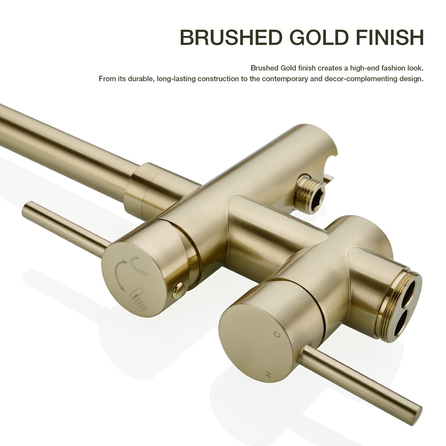 Brass Bathroom Bathtub Mixer Taps Bath Filler Spout And Handheld Shower Set UK