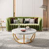 Modern Round Coffee Table, 2-Tier Circle Center Table with Faux White Marble