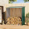 Galvanized Tool Shed Steel Log Store Wood Firewood Outdoor Garden Metal Storage