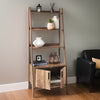 2 Door 4 Tier Shelves Tall Bookcase Ladder Shelf Bookshelf Storage Display Unit