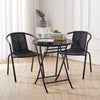 Black Garden Furniture Set 3 Piece Chairs Table Outdoor Patio Bistro Dining Set