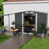 8x4FT Lockable Metal Garden Shed Sheds Outdoor Storage Hous WITH Open Shed
