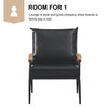 PU Single Sofa Wood Arm Metal Frame Comfort Save Space Office Home Hotel Lounge