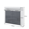 High Gloss 2 Doors Matt Body Sideboard Cupboard Kitchen Buffet Cabinet with LED