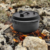 Portable Deep and Thick Stew Pot, Cast Iron Pot, Camping Cooking