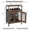 Industrial Wine Bar Cabinet Kitchen Storage Sideboard W/ Wine Rack Glass Holders