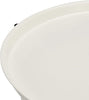 Round Storage End Table, White with Heather Grey Fabric, Modern Design