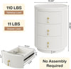 Modern Nightstand with 3 Drawers No Assembly Bedside Table Night Stand White