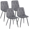 4x Velvet Dining Chairs Set Padded Seat Metal Leg Kitchen Home Office Chair