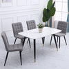 4PC Grey Dining Chairs Padded Seat High back Metal Legs Home Office Furniture UK