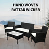 Rattan Garden Furniture Set 4 Piece Patio Table Chairs Sofa Outdoor Conservatory