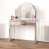 Mirrored Dressing Table + Curved Tri-Sided Mirror - Bedroom