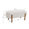 Upholstered Sherpa Long Bench End Of Bed Stool Side Chair Seat with Wood Legs