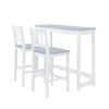 Dining Table and 2 Chairs Set Breakfast Kitchen Bistro Bar Solid Pine Wood Grey