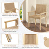 2X Outdoor Patio Dining Chairs Paper Rope Woven Armchairs Rubber Wood Frame