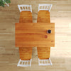 Dining Table and Chairs for 4 People Kitchen Table Set Brown&White Solid Wooden