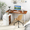 Corner Computer Desk Laptop PC Desk Study Writing Desk-Brown