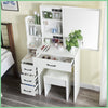 Dressing Table Mirror & LED Light Stool Makeup Vanity Set Desk Organizer Dresser