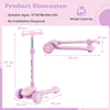 Folding Kids Scooter Child Balancing Toy Push Kick Scooter w/Lighted Wheels Pink