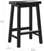 Wood Saddle-Seat Kitchen Counter-Height Stool, Set of 2, Black