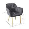 Set of 2/4 Grey Modern Velvet Kitchen Dining Chairs Soft Padded Seat Metal Legs