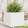 Garden Planter White 80x80x72 Solid Wood Pine J8W9
