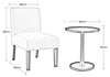 Dining Chairs & Table Set Linen Blend Bistro Seating Coffee Side Table | 3 Pcs