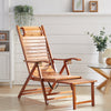 Folding Bamboo Recliner Garden Deck Chair Sun Lounger Armchair Beach Sleeper Bed