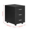 Mobile 3 Drawer Filing Cabinets Printer Stand Pedestal Lockable Office Cabinet