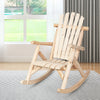 Outdoor Rocker Chair Home Garden Solid Wood Rocking Chair Patio Armchair Natural