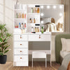 Modern Dressing Table Makeup Desk with Mirror 6-Drawer Stool Bedroom Vanity Set