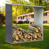 Outdoor Metal Log Store Shed Tool Storage Shed Garden Fire Wood Shelter Cabinet