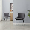 2x Luxury Dining Chair PU Faux Leather Metal Legs Grey Restaurant Kitchen Chairs