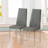 2/4pcs Modern Dining Chairs Faux Leather Padded Kitchen Dinner Seat Black/Grey