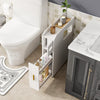 Small Bathroom Storage Cabinet with Toilet Brush Holder-White