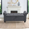 Upholstered Ottoman Stool Window Side Seat Scroll Ends Armed Bench Chaise Sofa