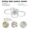 RGB LED Ceiling Fan Light Dimmable Chandelier Living Room Lamp W/ Remote Idgiemu