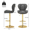 Adjustable Bar Stool Set of 2 Leather Swivel Dining Chair Upholstered Bar Stool