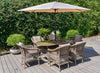 Palermo 6 Seater Rattan Effect Patio Set 8pc Complete w/Parasol & Back Cushions!