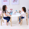Kids Study Table and 2 Chairs Childrens Playroom Furniture Study Writing Reading