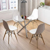90cm Clear Round Dining Table Glossy X Crossed Legs Tempered Glass & Chrome Legs