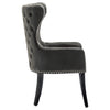 Set of 2 Velvet Upholstered Dining Chairs Wing Back Armchair Dining Room Kitchen