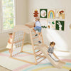 Wooden Indoor Toddler Playground 4-in-1 Jungle Gym-Natural