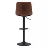 2x Brown Swivel Bar Stools Faux Suede Leather Metal Base Kitchen Chairs