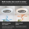 LED Ceiling Fan with 3 LED Light Adjustable Wind Speed Smart Control Low Profile